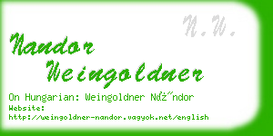 nandor weingoldner business card